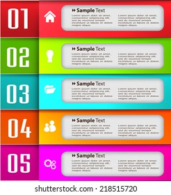 colorful modern text box template for website computer graphic and internet, numbers. 