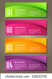 colorful modern text box template for website computer graphic and internet, numbers. 