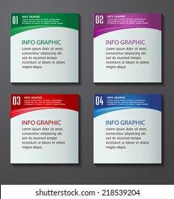 colorful modern text box template for website computer graphic and internet, numbers. 