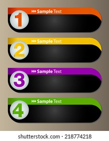 colorful modern text box template for website computer graphic and internet, numbers. 