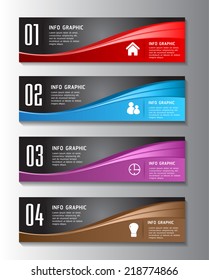 colorful modern text box template for website computer graphic and internet, numbers. 