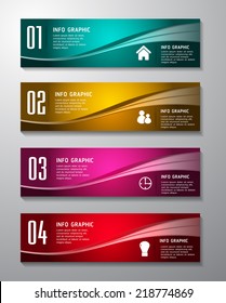 colorful modern text box template for website computer graphic and internet, numbers. 
