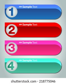 colorful modern text box template for website computer graphic and internet, numbers. 