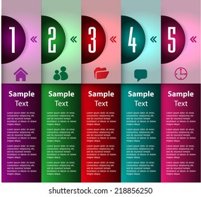 colorful modern text box template for website computer graphic and internet, numbers. label.