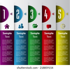 colorful modern text box template for website computer graphic and internet, numbers. label.