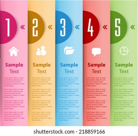 colorful modern text box template for website computer graphic and internet, numbers. label.
