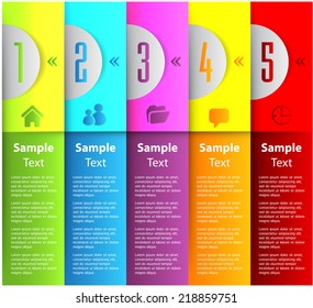 colorful modern text box template for website computer graphic and internet, numbers. label.