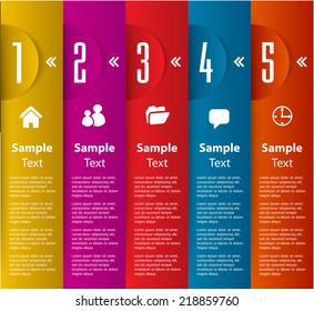 colorful modern text box template for website computer graphic and internet, numbers. label.