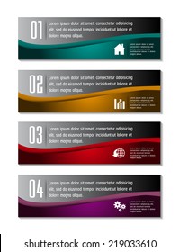 colorful modern text box template for website computer graphic and internet, numbers. 