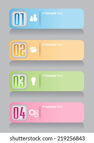 colorful modern text box template for website graphic and business, numbers, icon. 