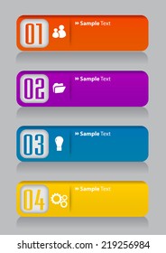 colorful modern text box template for website graphic and business, numbers, icon. 