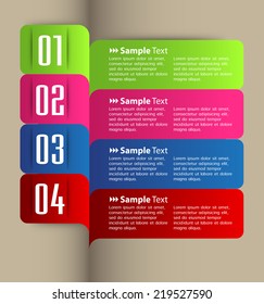 colorful modern text box template for website computer graphic and internet, numbers. label. 