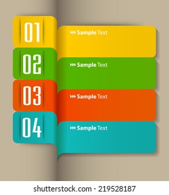 colorful modern text box template for website computer graphic and internet, numbers. label. 