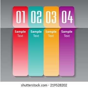 colorful modern text box template for website computer graphic and internet, numbers. label. 