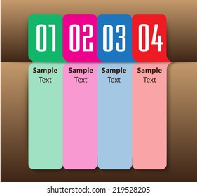 colorful modern text box template for website computer graphic and internet, numbers. label. 