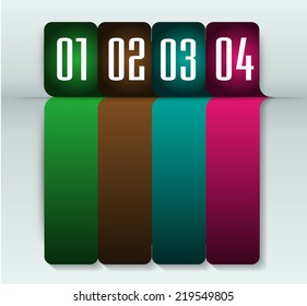 colorful modern text box template for website computer graphic and internet, numbers. label. 