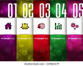 colorful modern text box template for website computer graphic and internet, numbers. label.