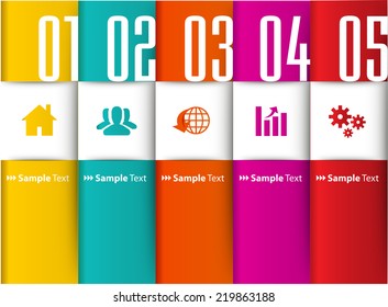 colorful modern text box template for website computer graphic and internet, numbers. label.