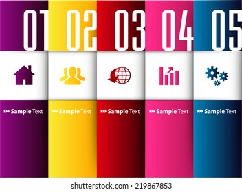 colorful modern text box template for website computer graphic and internet, numbers. label.