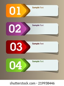 colorful modern text box template for website computer graphic and internet, numbers. label.