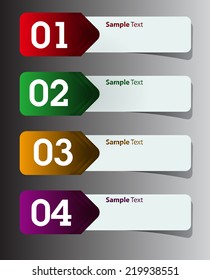 colorful modern text box template for website computer graphic and internet, numbers. label.
