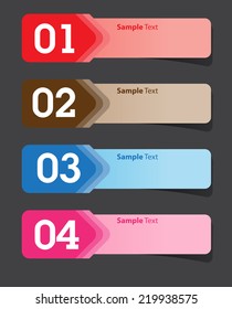 colorful modern text box template for website computer graphic and internet, numbers. label.
