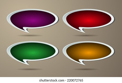 colorful modern text box template for website and graphic, numbers. old paper speech bubble. 