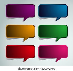 colorful modern text box template for website and graphic, numbers. old paper speech bubble. 