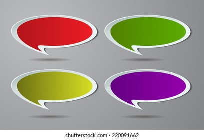 colorful modern text box template for website and graphic, numbers. old paper speech bubble. 
