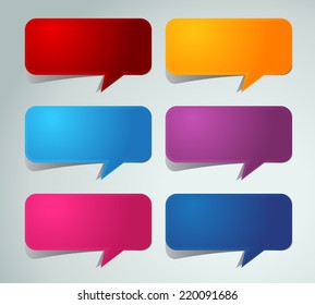colorful modern text box template for website and graphic, numbers. old paper speech bubble. 