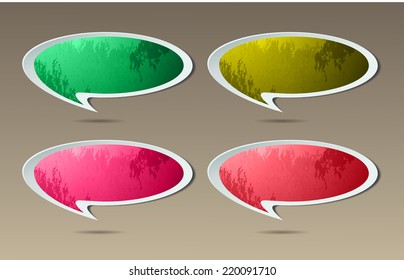 colorful modern text box template for website and graphic, numbers. old paper speech bubble. 
