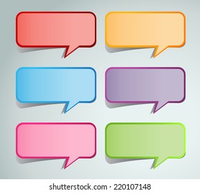 colorful modern text box template for website computer graphic and internet, numbers. label. speech bubble.
