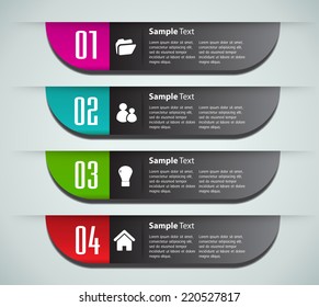 colorful modern text box template for website computer graphic and internet, numbers. label. 