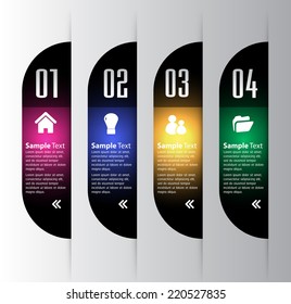 colorful modern text box template for website computer graphic and internet, numbers. label. 