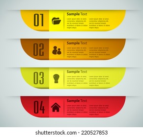 colorful modern text box template for website computer graphic and internet, numbers. label. 