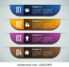 colorful modern text box template for website computer graphic and internet, numbers. label. 