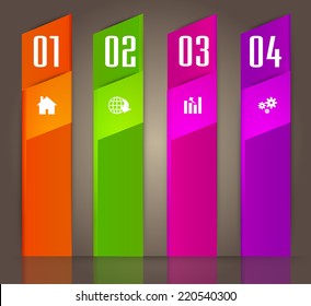 colorful modern text box template for website computer graphic and internet, numbers. label. 