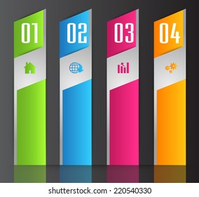 colorful modern text box template for website computer graphic and internet, numbers. label. 