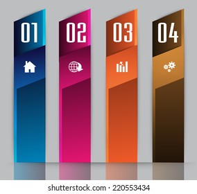 colorful modern text box template for website computer graphic and internet, numbers. label.