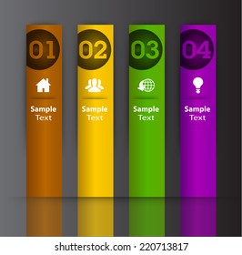 colorful modern text box template for website computer graphic and internet, numbers. label. 