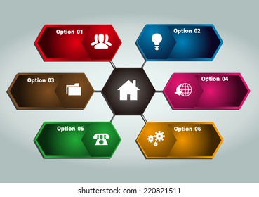colorful modern text box template for website computer graphic and internet, numbers. label. 