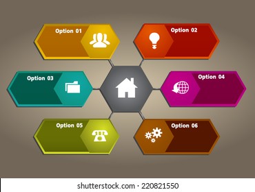 colorful modern text box template for website computer graphic and internet, numbers. label. 