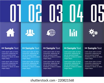 colorful modern text box template for website computer graphic and internet, numbers. label. 