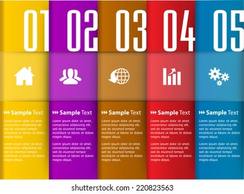 colorful modern text box template for website computer graphic and internet, numbers. label. 