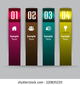 colorful modern text box template for website computer graphic and internet, numbers. label. 