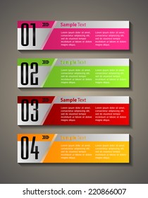colorful modern text box template for website computer graphic and internet, numbers. label. 