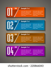 colorful modern text box template for website computer graphic and internet, numbers. label. 