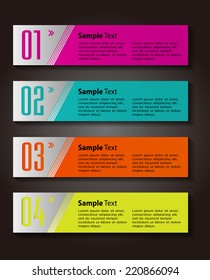 colorful modern text box template for website computer graphic and internet, numbers. label. 