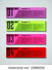 colorful modern text box template for website computer graphic and internet, numbers. label. 
