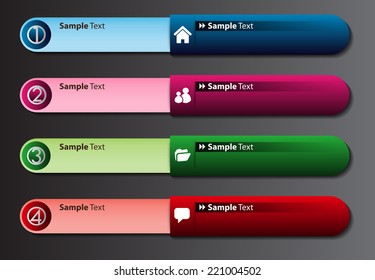 colorful modern text box template for website computer graphic and internet, numbers. label. 